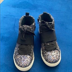 Girls High Top Glitter Sneakers
